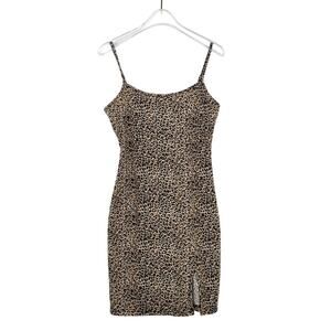 Shein Leopard Bodycon Mini Dress XS Going Out Cocktail Party Dress Cute